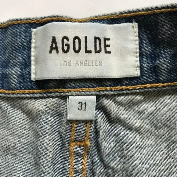 NWT AGOLDE Parker Vintage Cut Off Jean Denim Shorts Womens 31 Blue Organic NEW